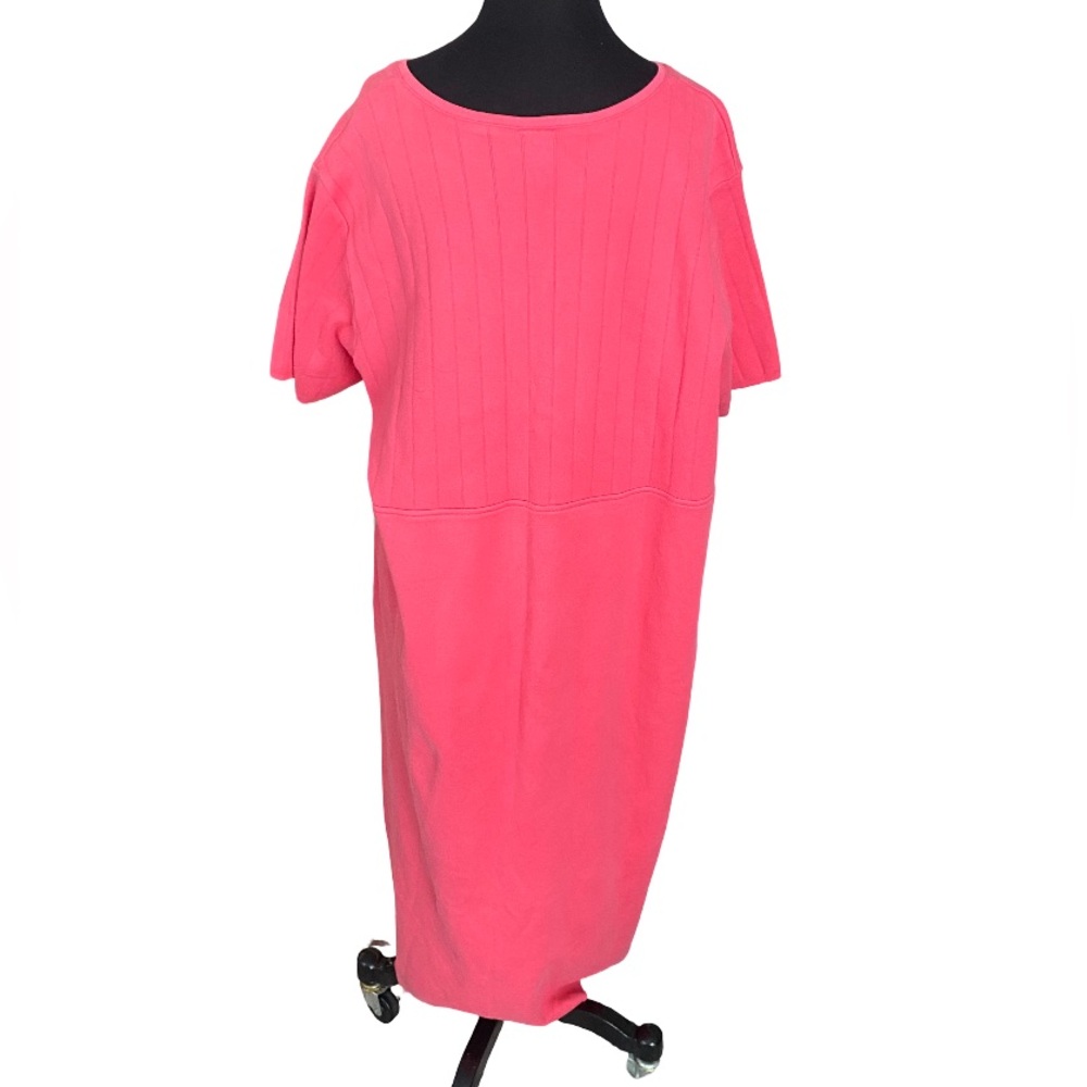 Vintage Eileen Fisher Woman cotton coral plus size short sleeve dress 2X - Picture 5 of 7